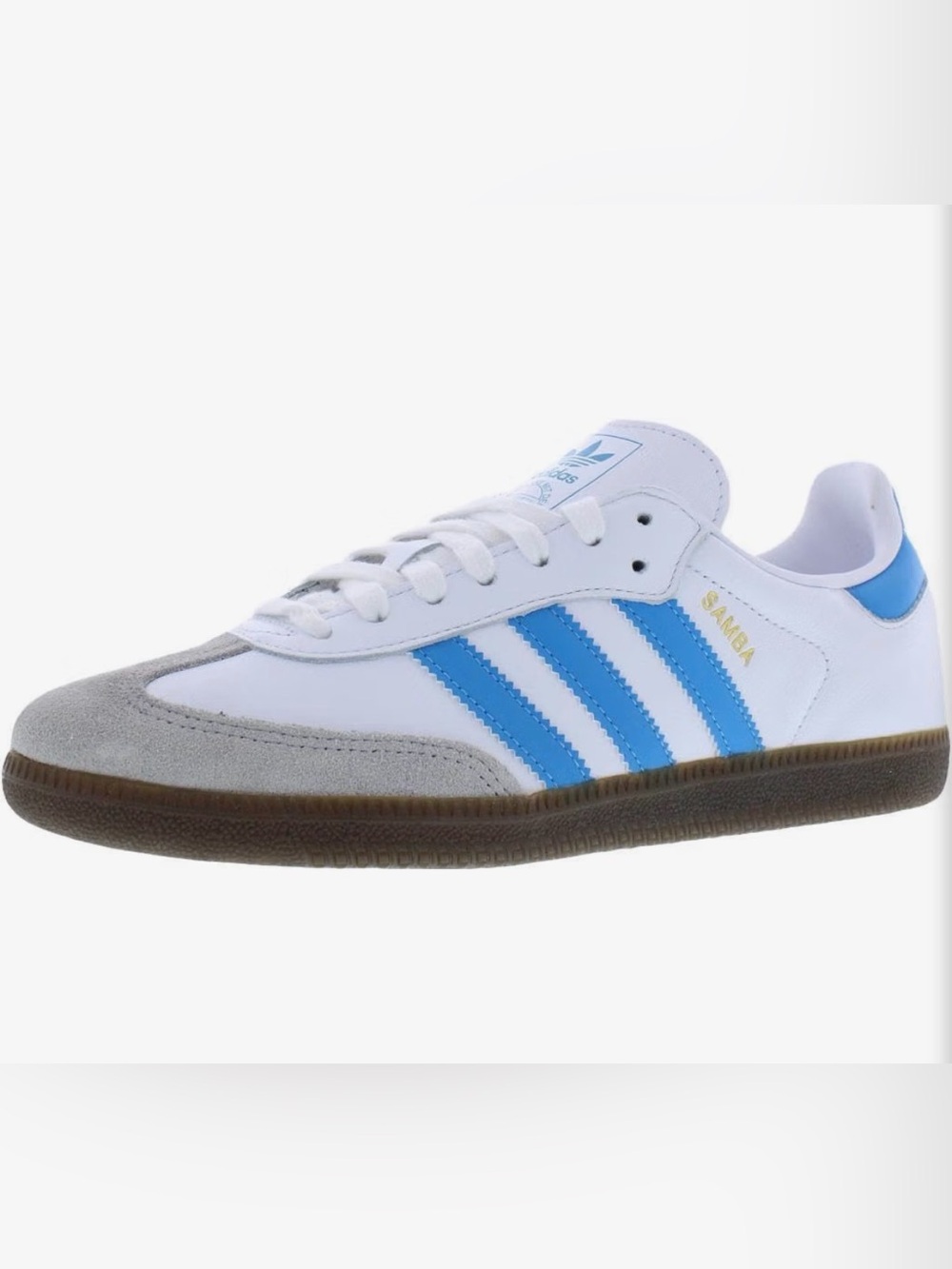 Adidas Samba White & Blue Classic Low-Top Sneakers - Picture 9 of 9